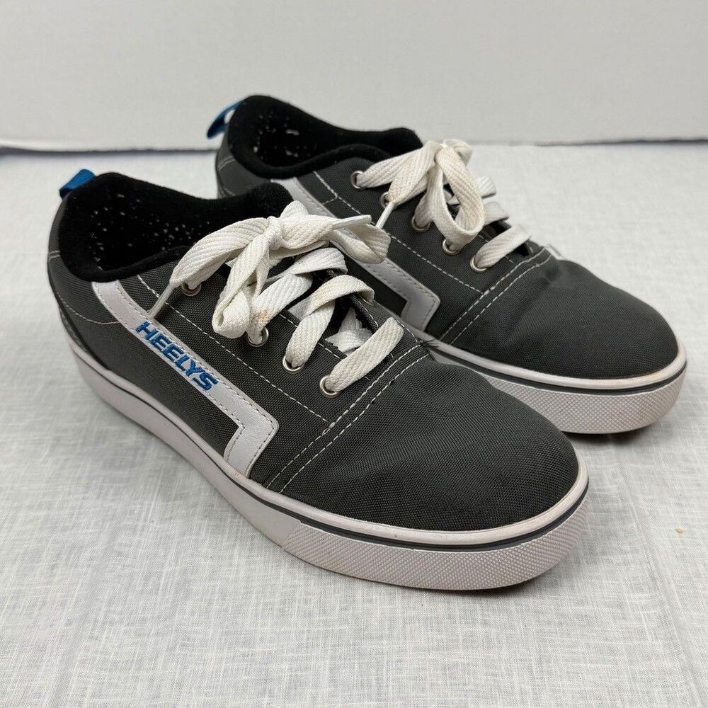 Heelys Skate Shoes Unisex Kids Size US 7 Gray Canvas Roller Shoes HE100218